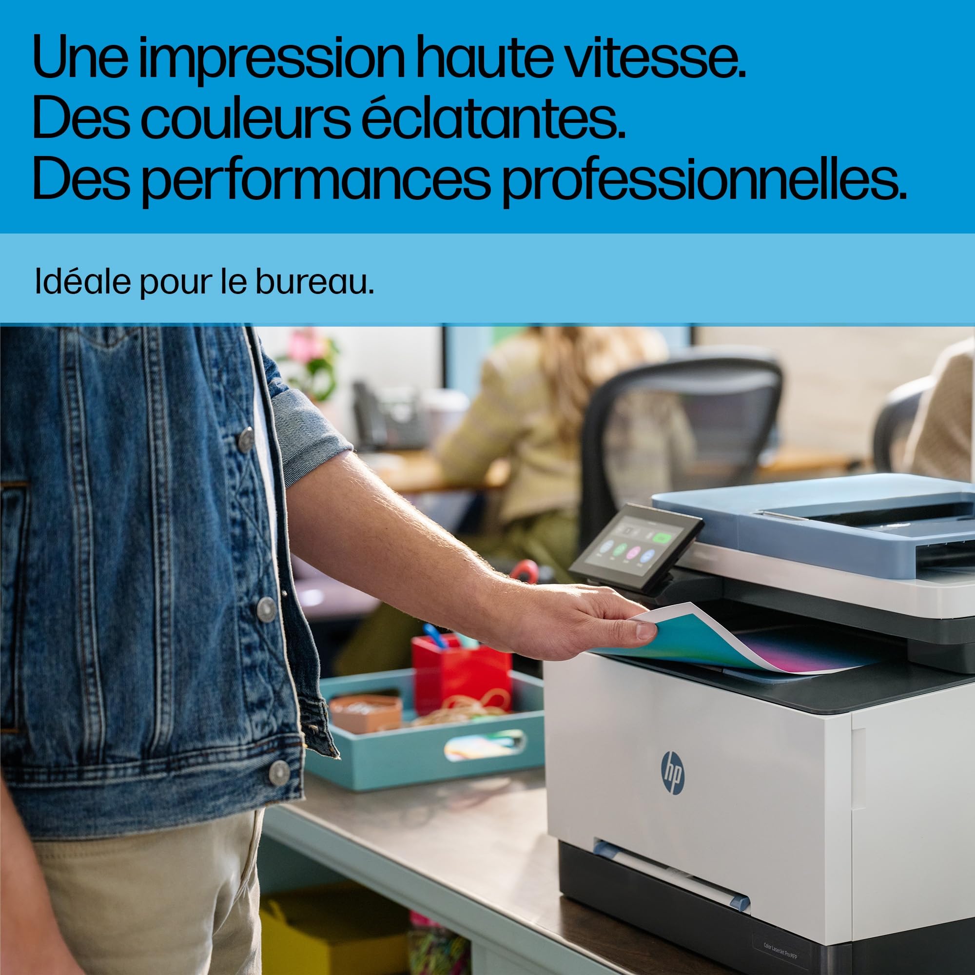 HP Color LaserJet Pro 3302fdn, 499Q7F, Imprimante Multifonction A4, Impression Recto Verso Automatique, 25 ppm N/B et Couleur, USB, Ethernet, Fax, Copie, Numérisation, ADF 50 Feuilles, Smart, Bleu