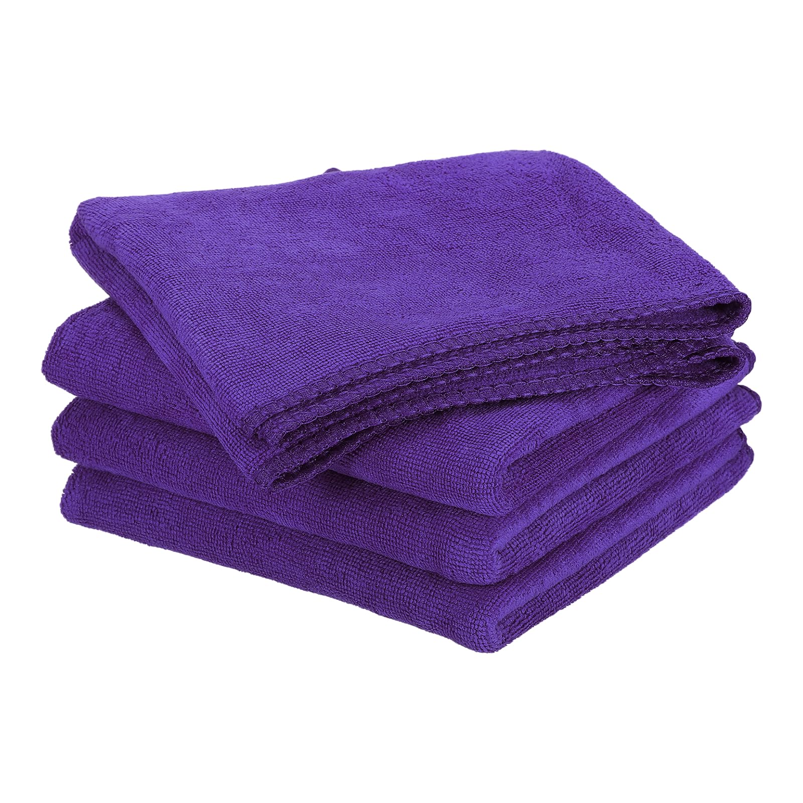 sourcing map 4 Pack Microfiber Cleaning Cloth, 30" x 14" Multi-Functional Cleaning Towels Reusable Absorbent Rags for Car Wash Kitchen Household Window Clean, Purple