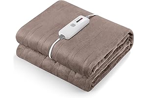 CURECURE Heated Electric Blanket: 4 Levels with Auto-Off Safety