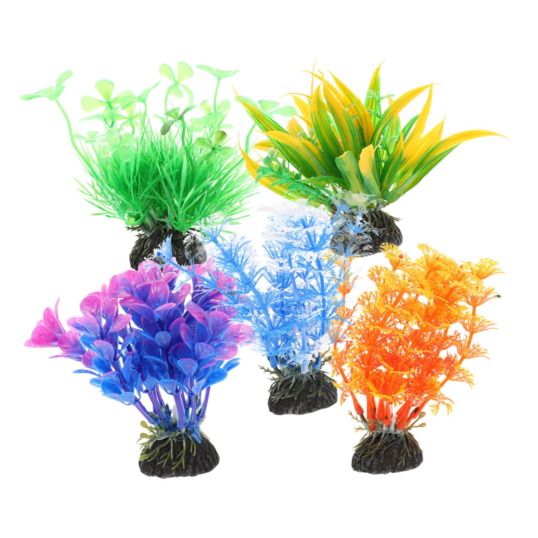 Alipis 5 Set Piante Paesaggistiche per Acquari UV Potere Impianti Piante Acquatiche Pianta Decorazioni per Acquari da Acquario Decorazioni per D'acquario Plastica 5 Pezzi*5