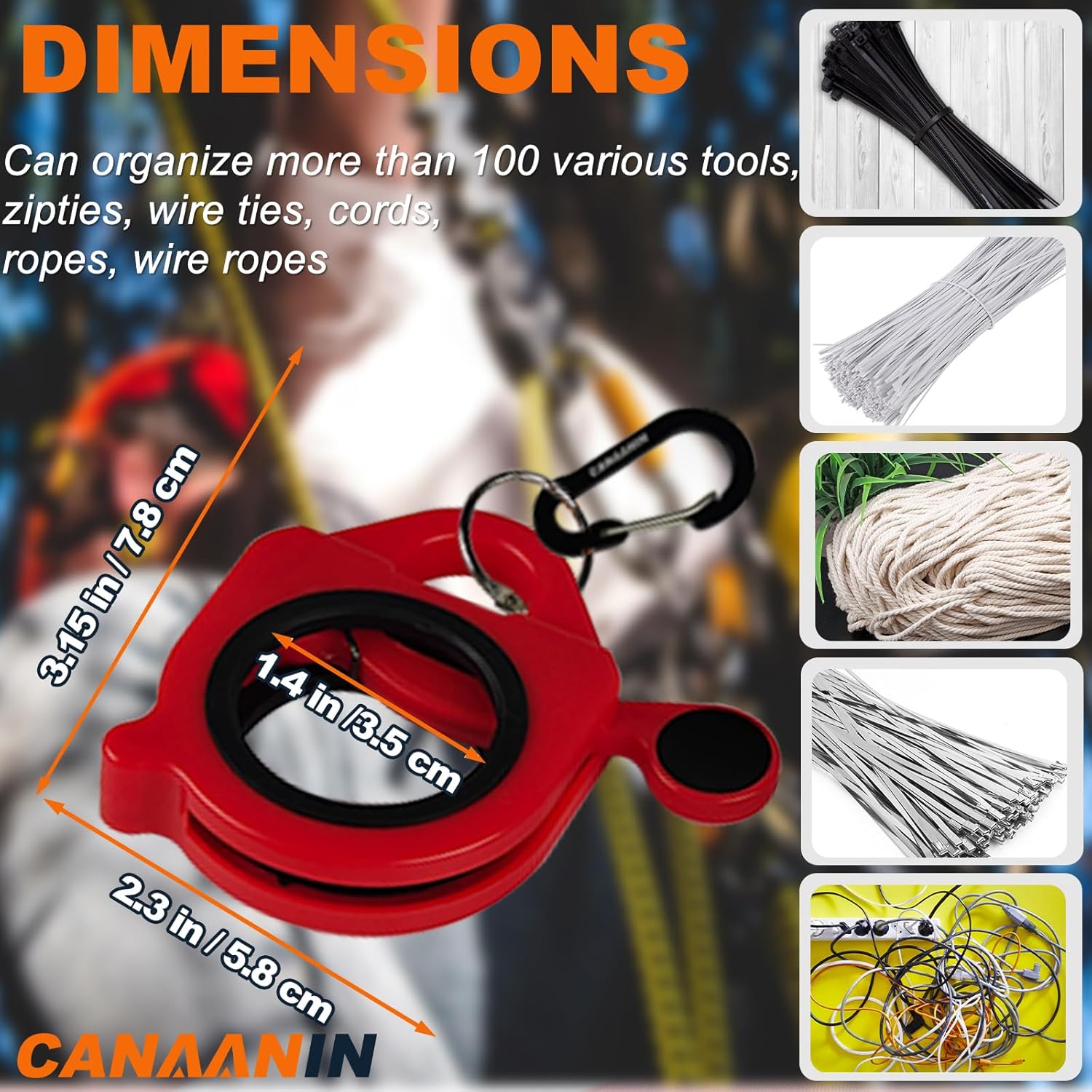 Zip Tie Holder Cable Tie Holder Heavy-Duty Colored Upgraded for Tool Belt Organized Strong Efficient for Electrician Reusable Portable 6 Pack