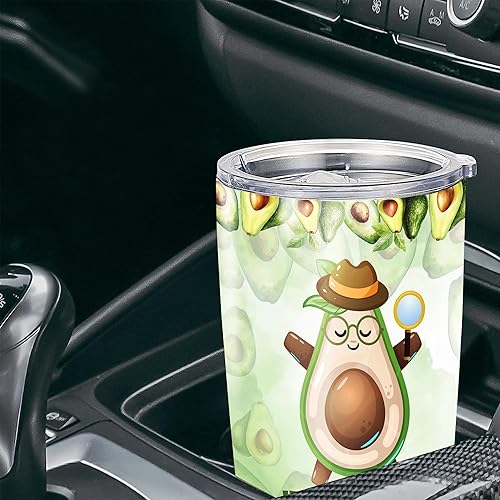 Miniatura 4 de Vaso de aguacate personalizado con diseño de aguacate, no aguacate, con nombre, taza de viaje con tapa, 20 onzas, 30 onzas, vasos de café de acero
