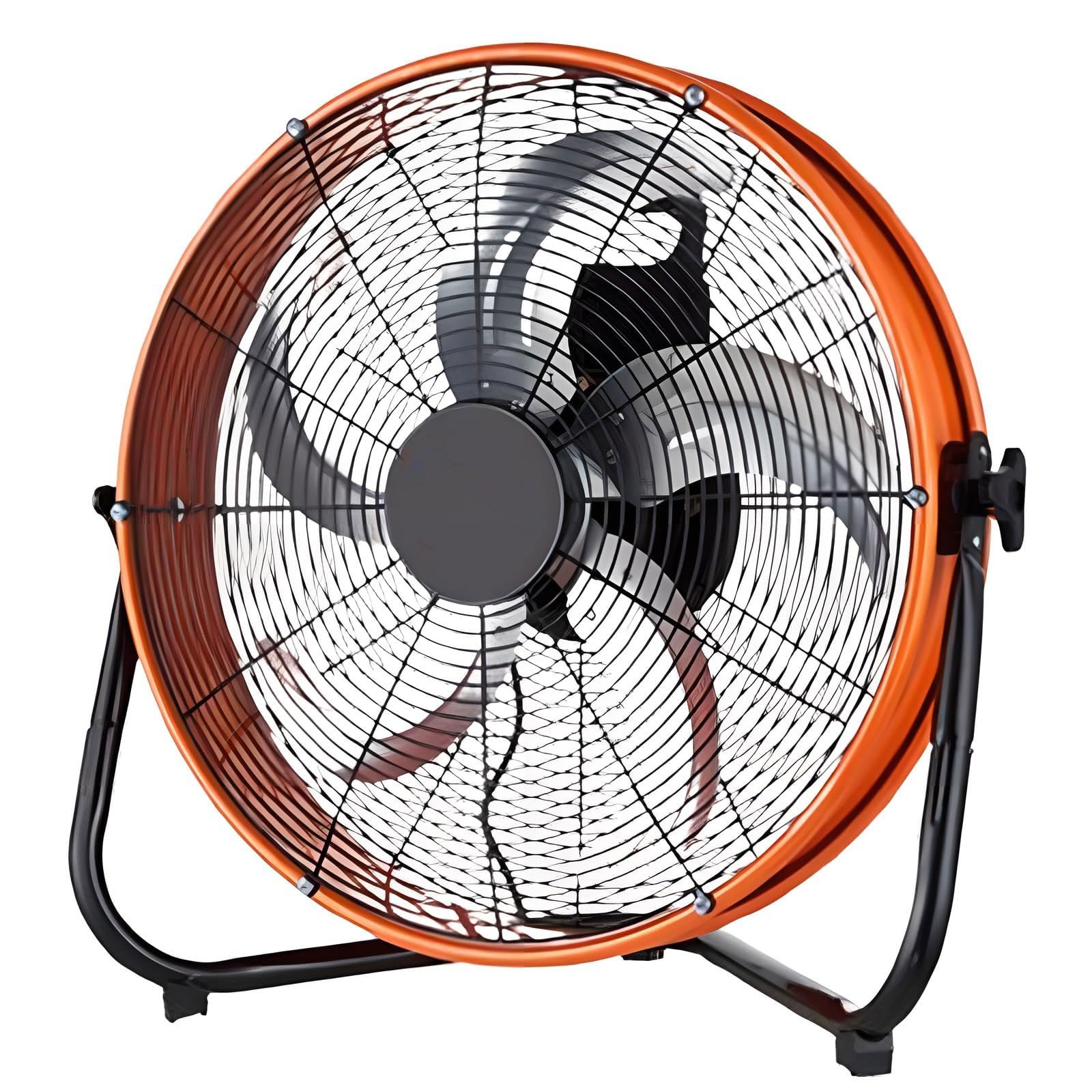 High Velocity Bodenventilator, industrieller Trommelluftzirkulator mit 4 Geschwindigkeiten und einstellbarer Neigung, robustes Metall für Lager, Werkstatt, Fabrik