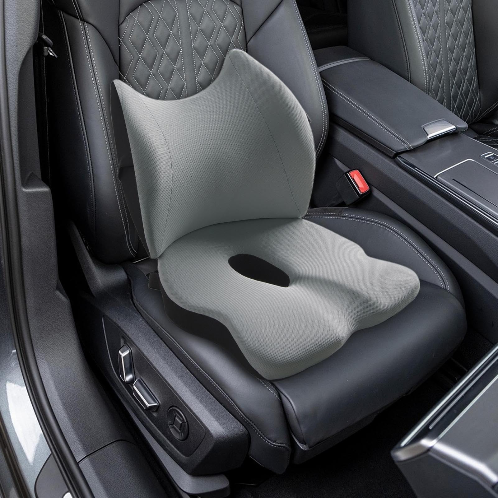 Cuscino Da Seduta Con Supporto Dorsale Supporto lombare ergonomico e | Sedile Cuscino Per Seduta Antiscivolo E Poggiaschiena Unisex Uso Auto Scrivania Sedia Ufficio Casa