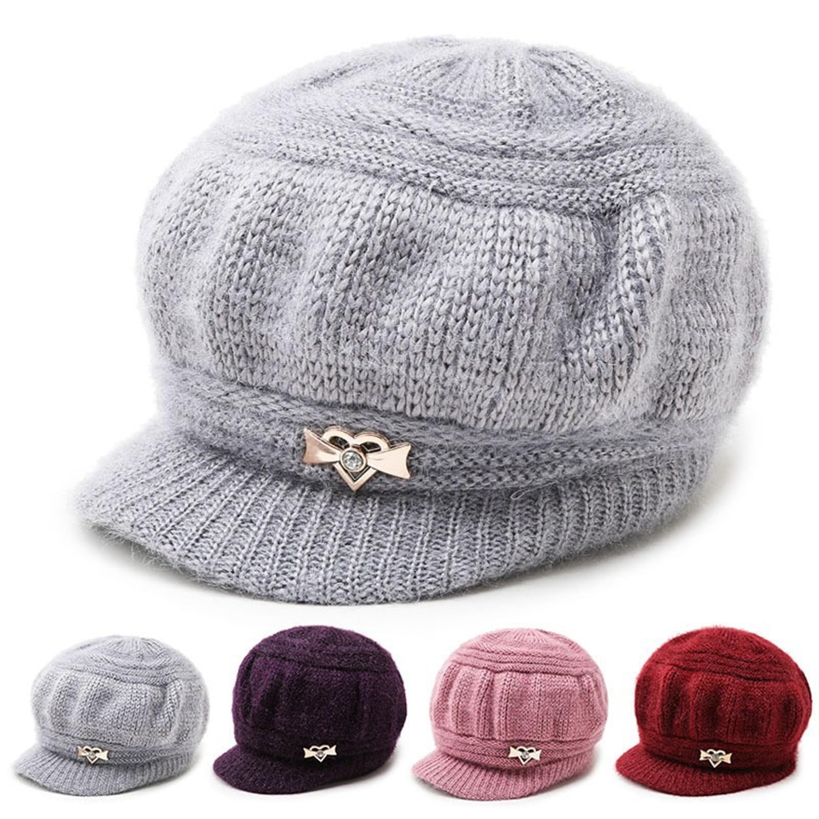 2-pak Dla Mamy W Średnim Wieku, Starsze Kobiety, Starsze Panie, Ciepła, Zimowa Czapka Z Polaru, Czapka Beanie Z Daszkiem, Dzianinowe Czapki Gazeciarza, Śnieg