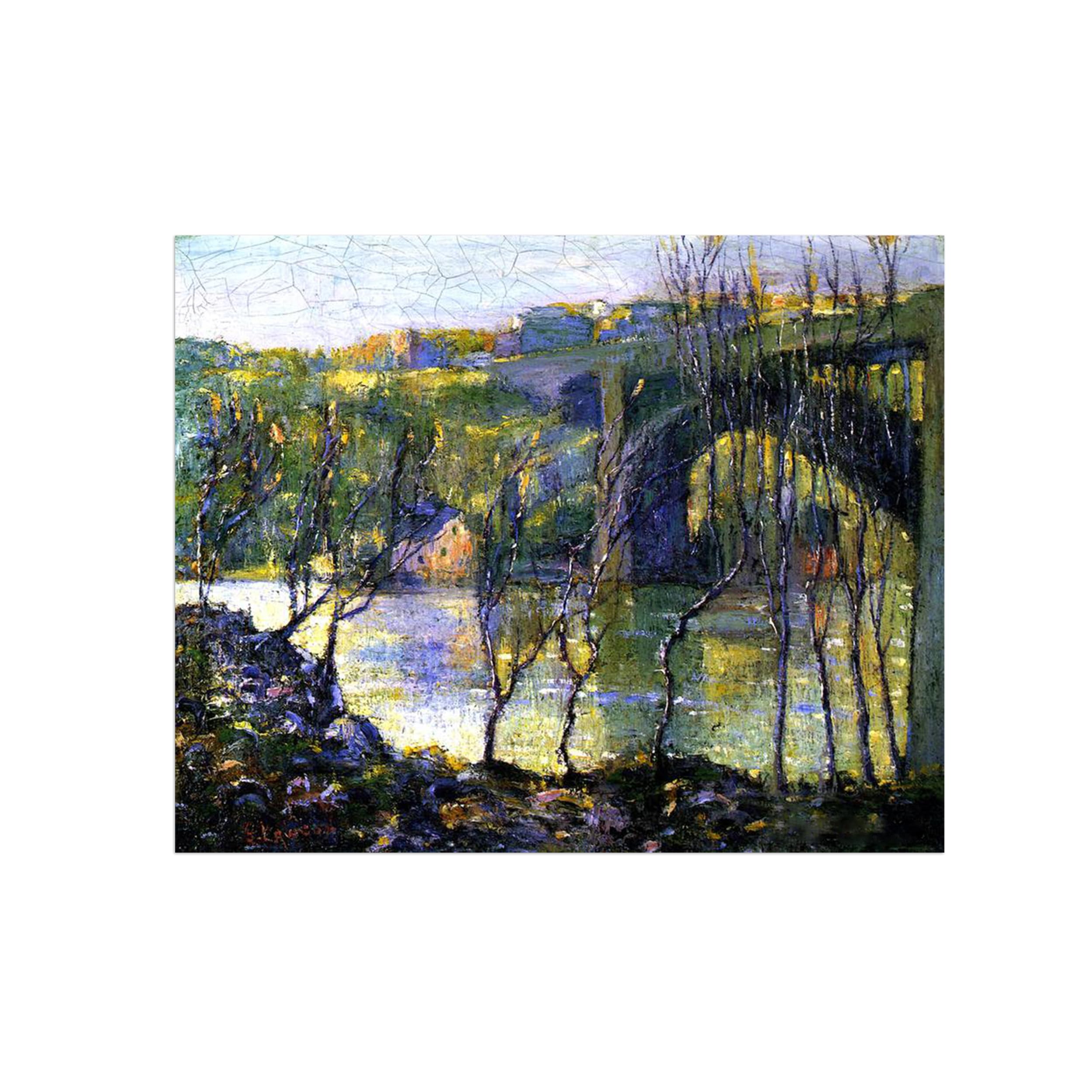 SDYSKKUG Famous Wall Art. Canvas Prints. Bridge River.85x70cm Unframed