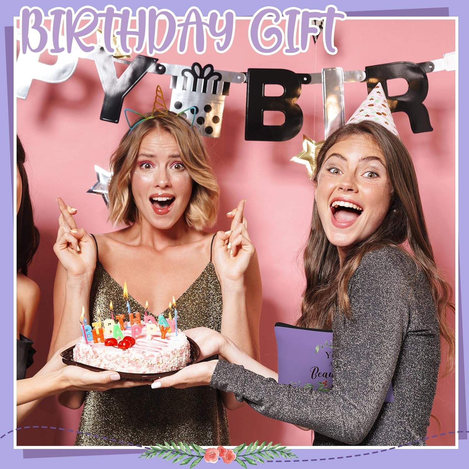 Hillban 10 Pcs Inspirational Makeup Bag Gift for Women International Women's Day Gifts Administrative Professionals Day Christian Bible Verse Cosmetic Bags for Church Mothers Gift(Flower,Purple) - Image 5