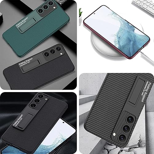 Miniatura 7 de Miimall Funda de piel compatible con Samsung Galaxy S23 Plus, Galaxy S23 Plus Kickstand con piel sintética de alta calidad, funda protectora