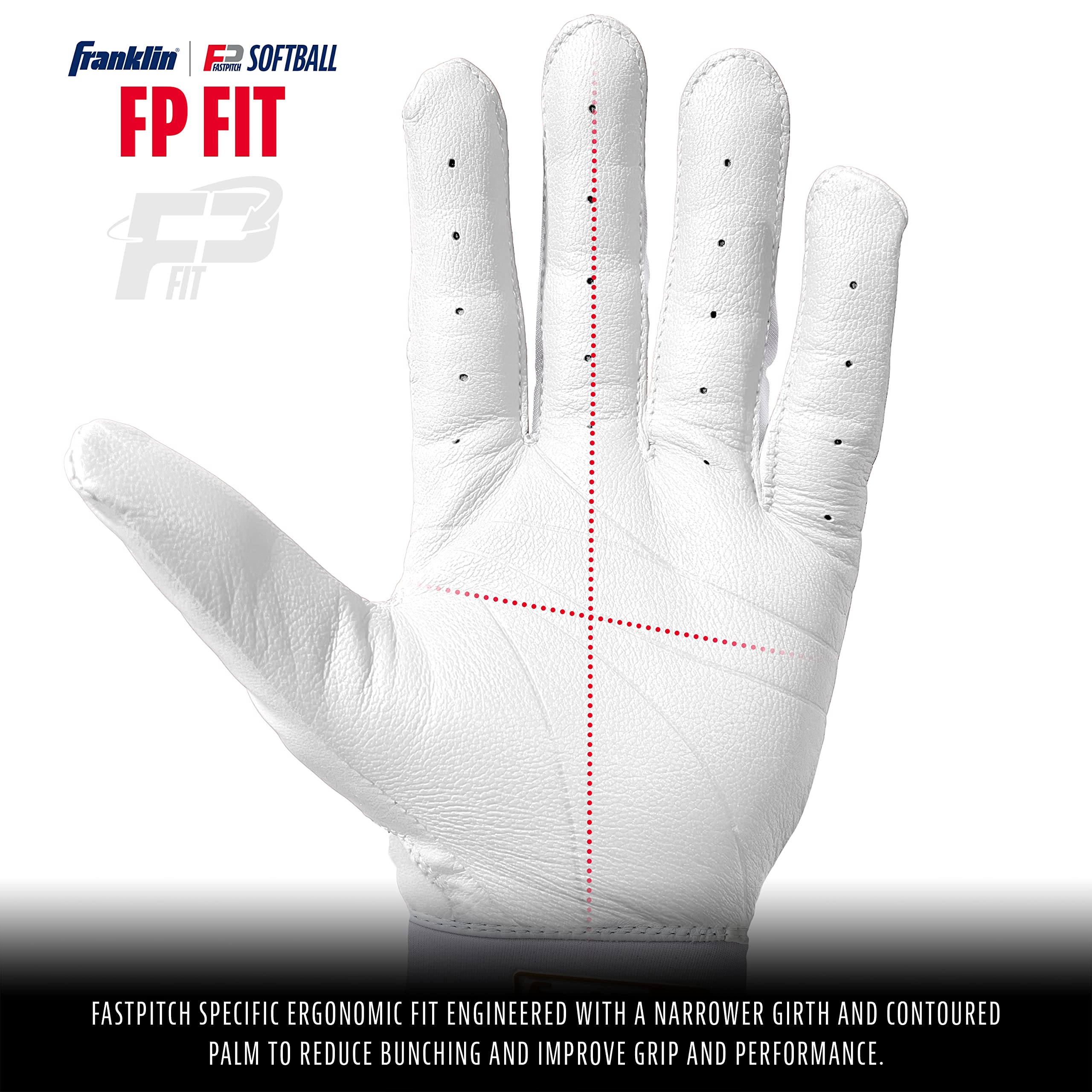 Gants De Frappe Softball Franklin Classic X FP – Femme Taille S – Bleu/Blanc