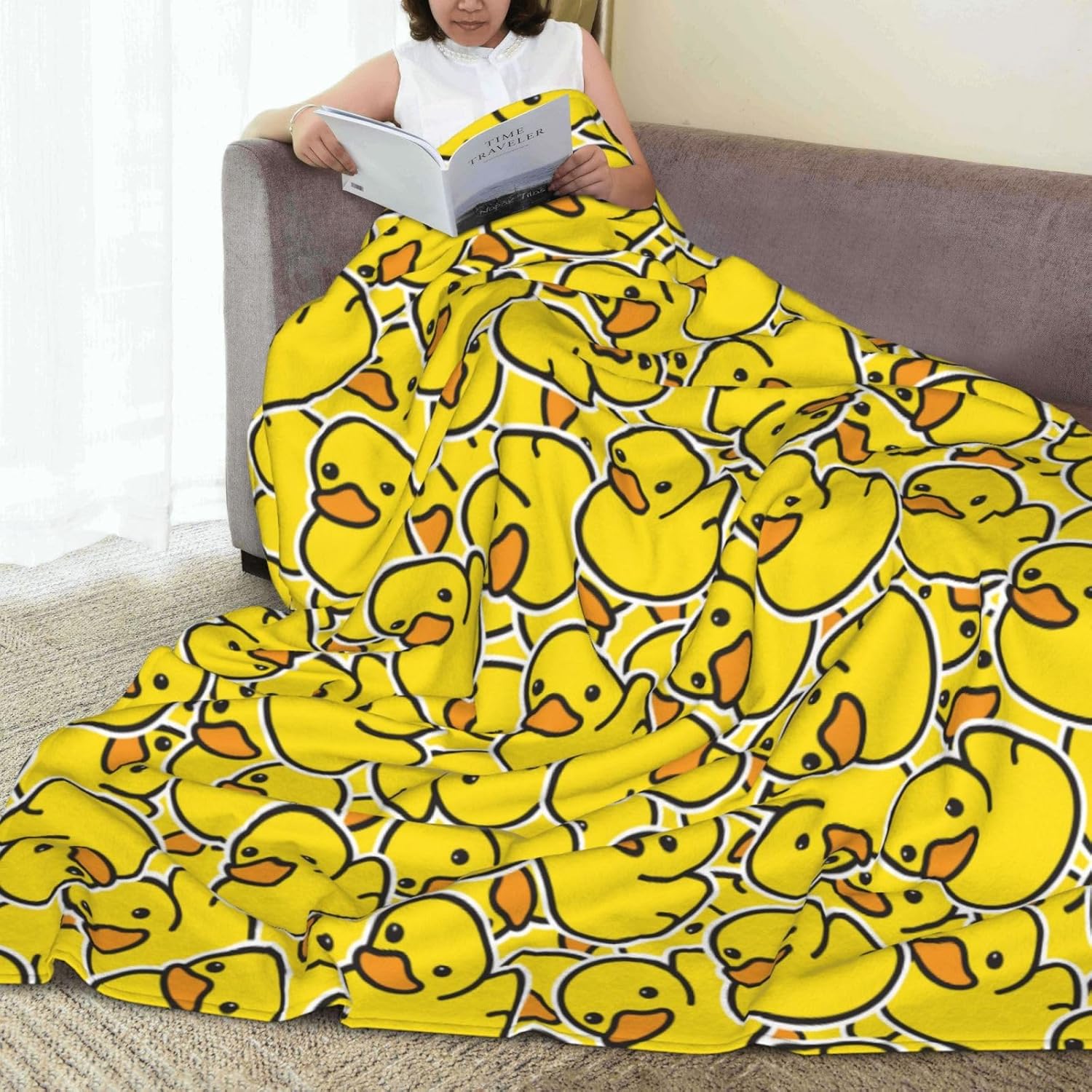 Cute Duck Blanket Ultra Soft Warm All Season Decorative Fleece Blankets for Bed Chair Car Sofa Couch Bedroom 60x50 inch - Image 6