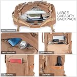 Tzowla Canvas Sac à dos de voyage Transporter sur le vol approuvé, Grand sac vintage Messenger,3-in-1 Sacs à dos convertibles Sac à dos