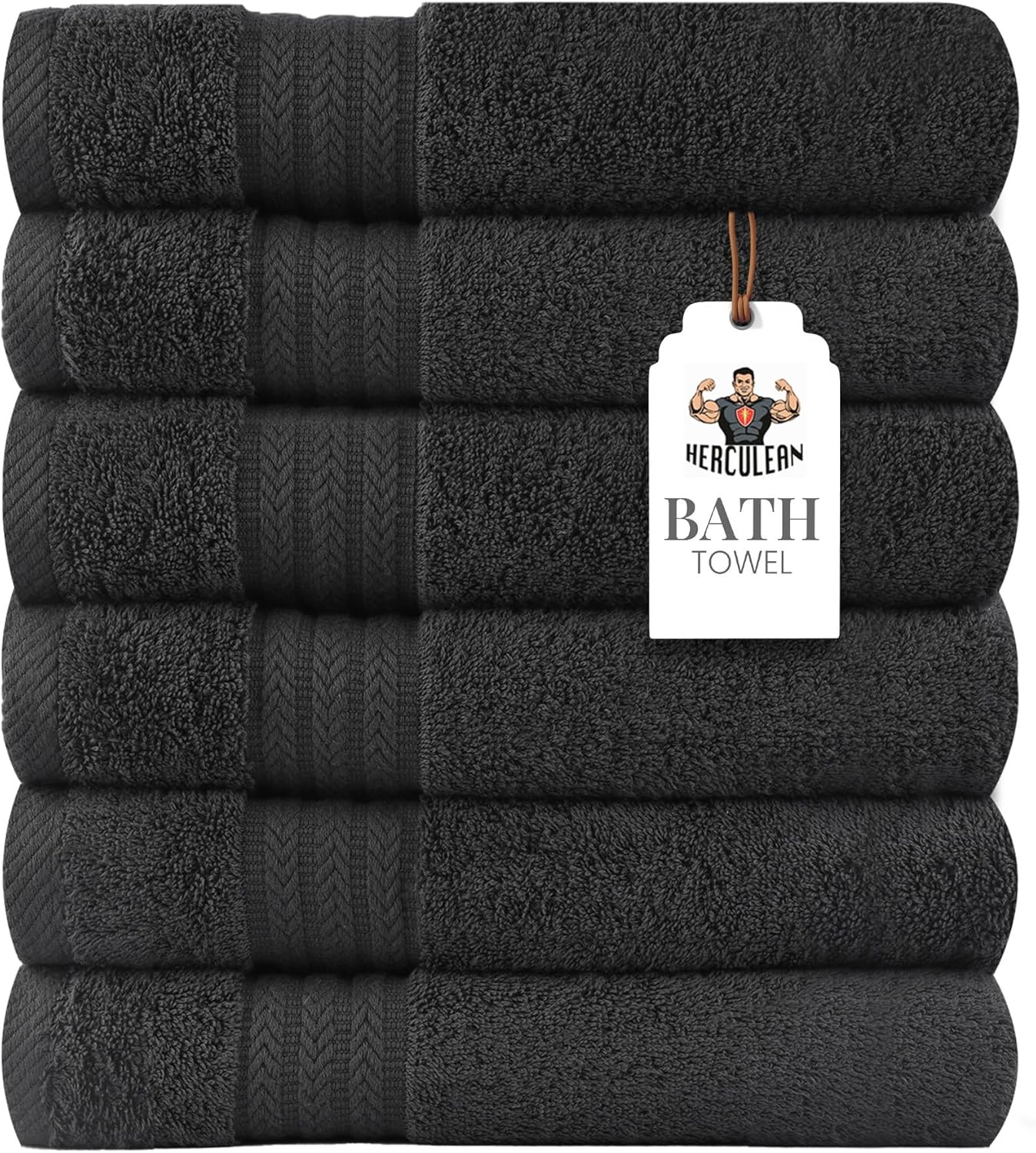 Large Bath Towels 24 x 50 Pack of 6 | Quick Dry and Highly Absorbent | 100% Cotton Terry Towels for Bathroom – Perfect for Shower – Pool and Spa – Luxury Soft Towels – Charcoal Grey Large Bath Towels 24 x 50 Pack of 6 | Quick Dry and Highly Absorbent | 100% Cotton Terry Towels for Bathroom – Perfect for Shower – Pool and Spa – Luxury Soft Towels – Charcoal Grey