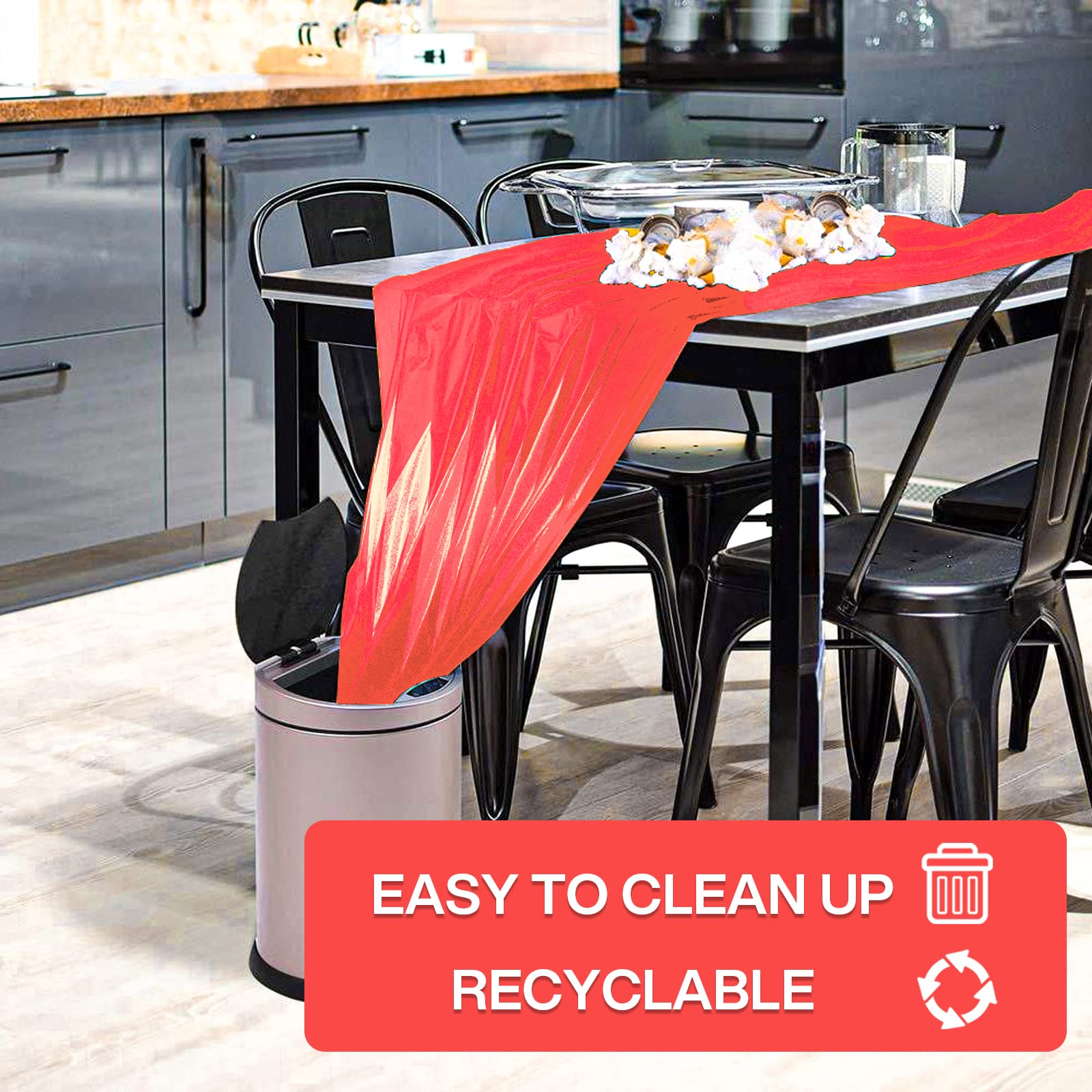 3 Pack Lallisa Metallic Foil Fringe Table Skirts And Foil Tablecloth 54