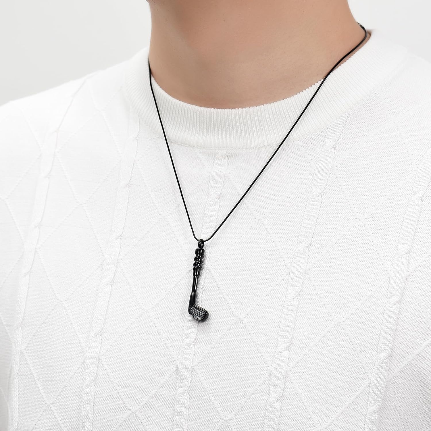 3Pcs Golf Clubs Cremation Urn Necklace for Ashes Stainless Steel Funeral Memorial Cremation Jewelry Ashes Holder Pendant Keepsake Gift