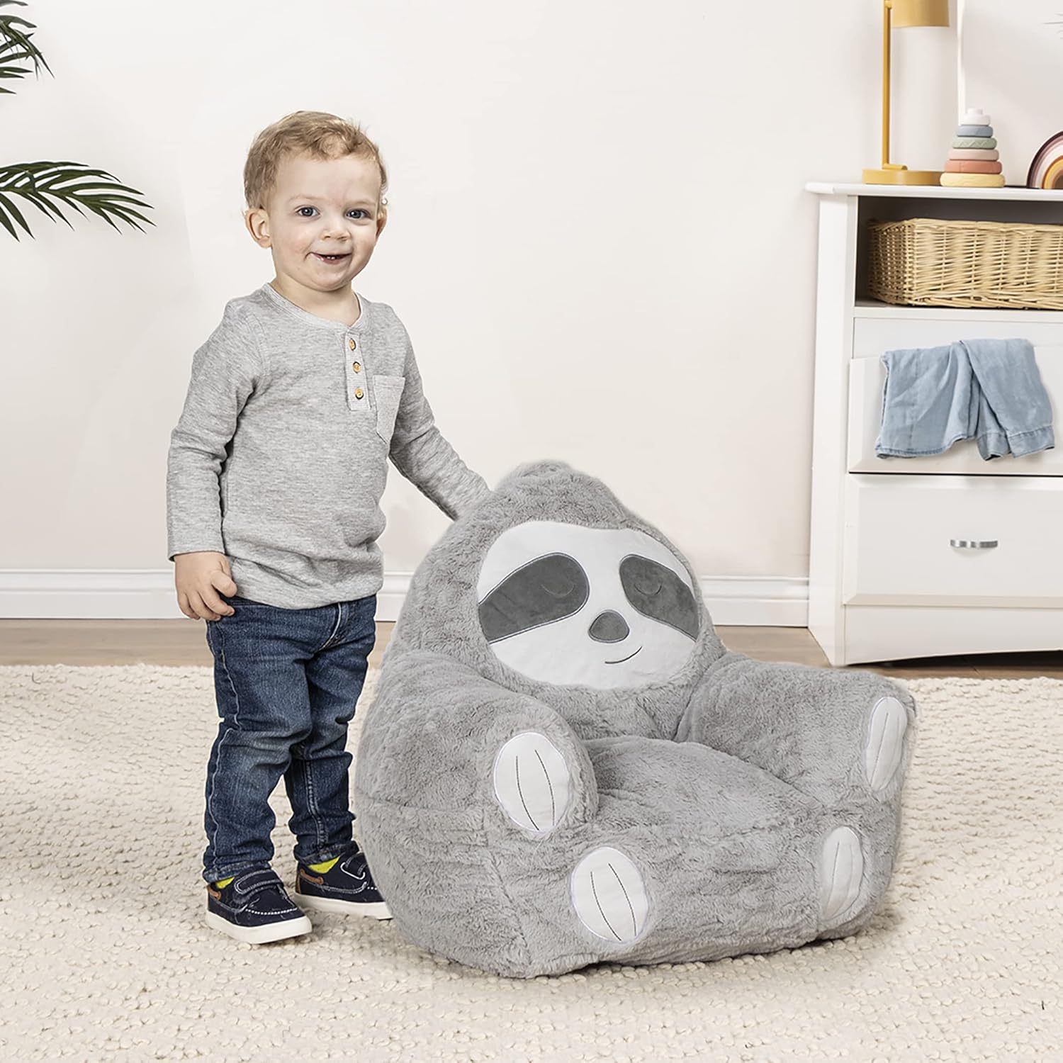 Sloth Toddler Plush Character Kids Chair Comfy Pillow Chair for Boys and Girls, 19 in x 20 in x 16 in - Image 7