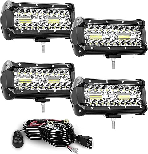 Miniatura 8 de Barra de luz LED de 7 pulgadas, 240 W, 24000 lm, luces LED de triple fila, haz combinado de inundación de punto blanco, luces de conducción