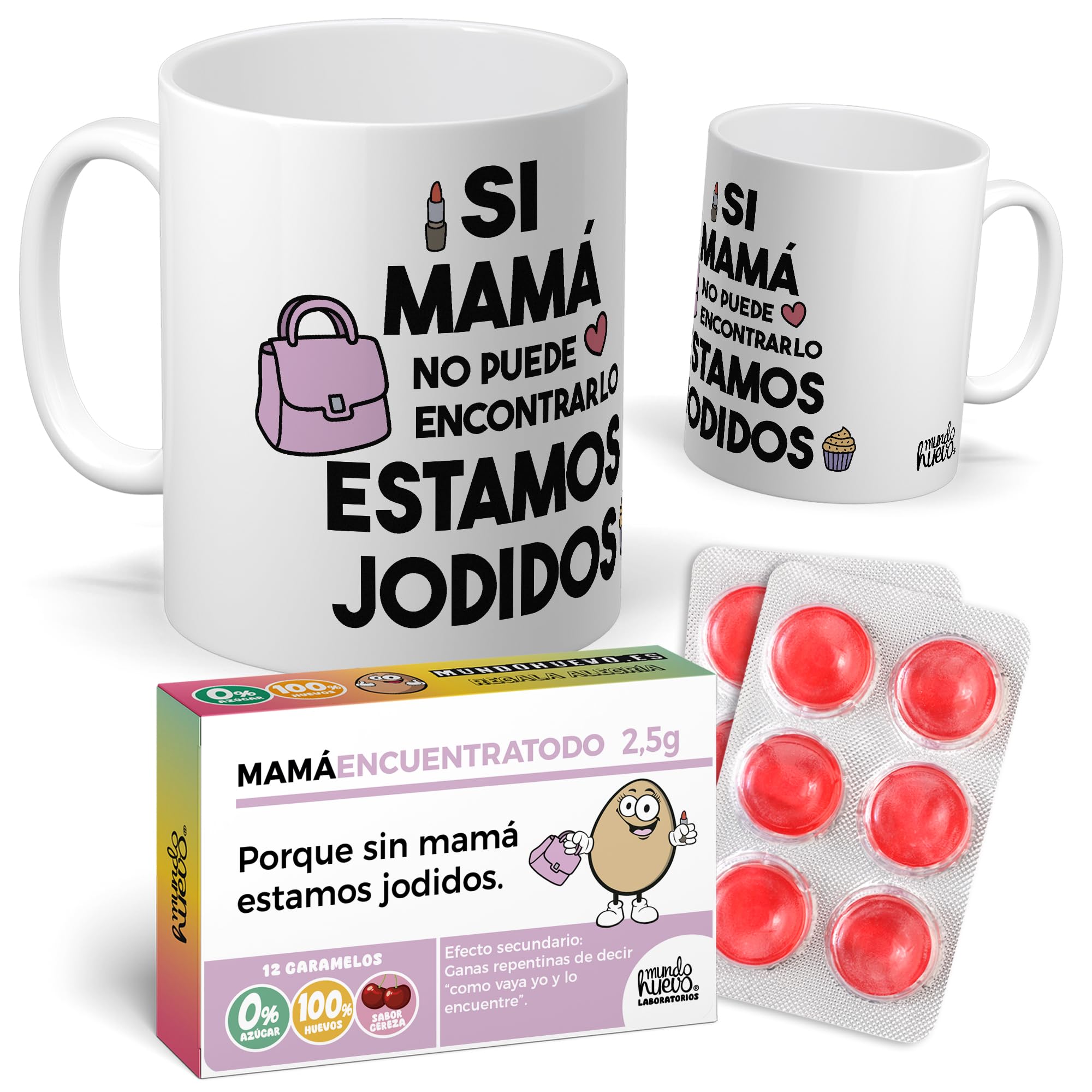 mundohuevo Taza Regalo Mamá | Taza de Cerámica + Caramelo de Mamá | Aunque a Veces ladres Eres el Mejor Padre | Detalle Original para Madres | Regalo Divertido — view 18