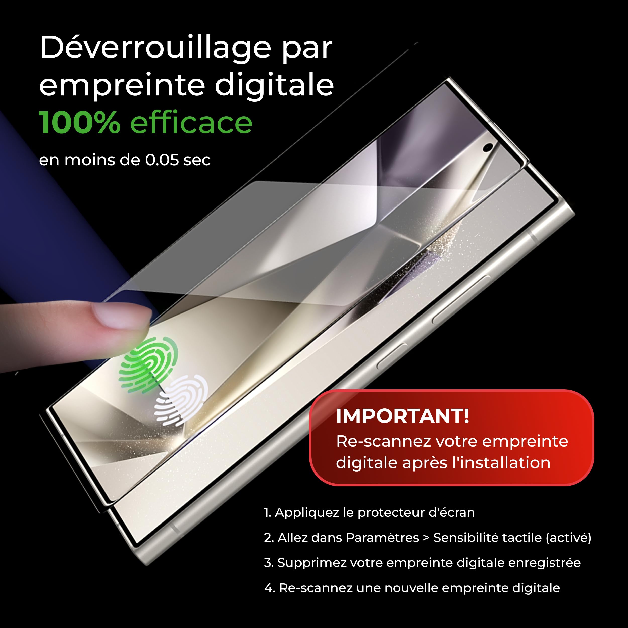 Deppa | Lot de 2 | pour Samsung S25 Ultra (6.9') Verre Trempé avec Kit de pose facile | Anti-Poussière & Anti-Bulles | Résistant aux Chocs | Couverture Complète |