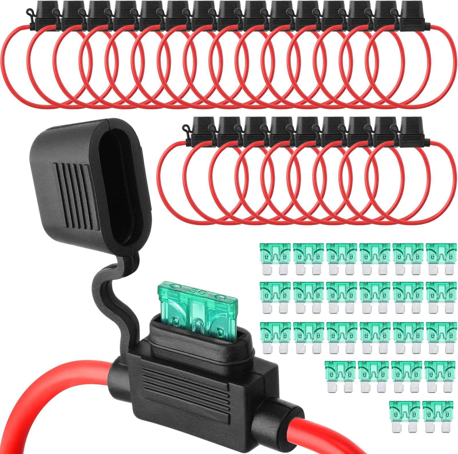 Inline Fuse Holder FEBRYTOLD 10 Gauge - Waterproof Pigtail Fuse Rela In Line Fuse Holders 12v - Foto 3