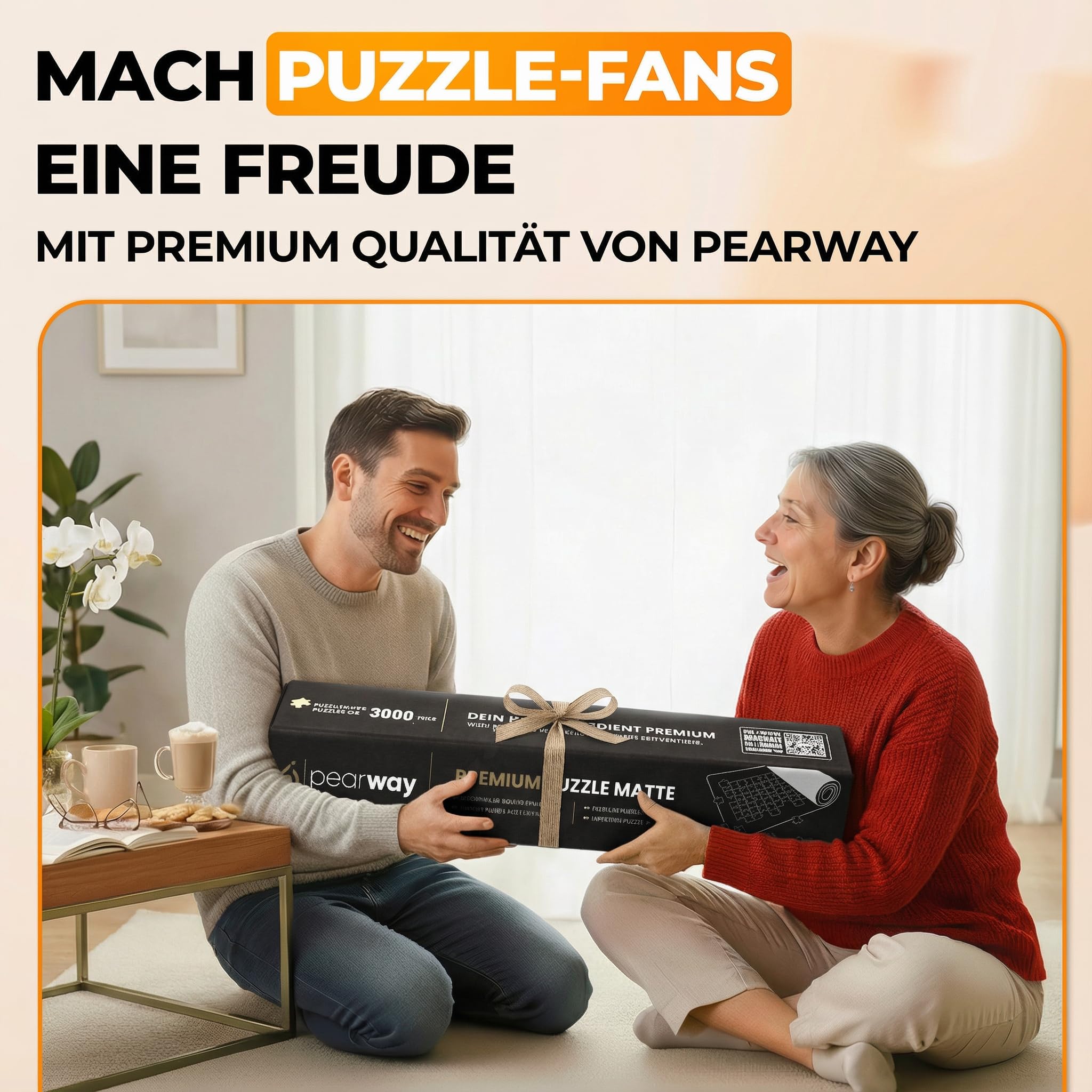 PEARWAY Puzzlematte 1000 Teile zum Aufrollen - inkl. Sortierschalen & sanft gleitender Oberfläche statt rauem Filz - Puzzle Matte - Puzzleunterlage - Puzzleteppich - Puzzlerolle - Puzzle Aufbewahrung