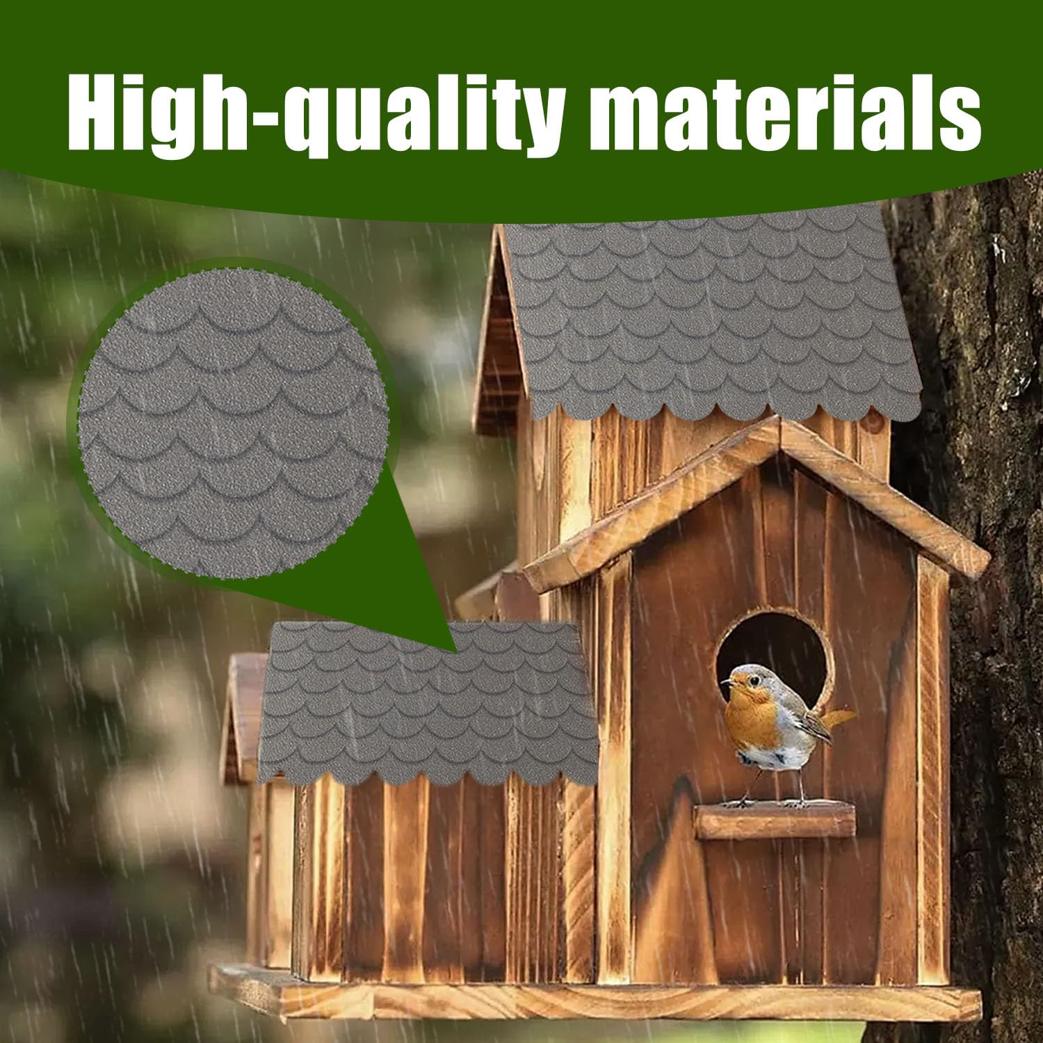 Autoadhesivas Tejas De Techo, 32 Piezas Tejas De Fieltro Impermeables, Aut0adhesivas Para Casas De Pájaros, Tejas para Techos Aut0adhesivas, Mini Fieltro para techos, Casas De Pájaros, conejeras