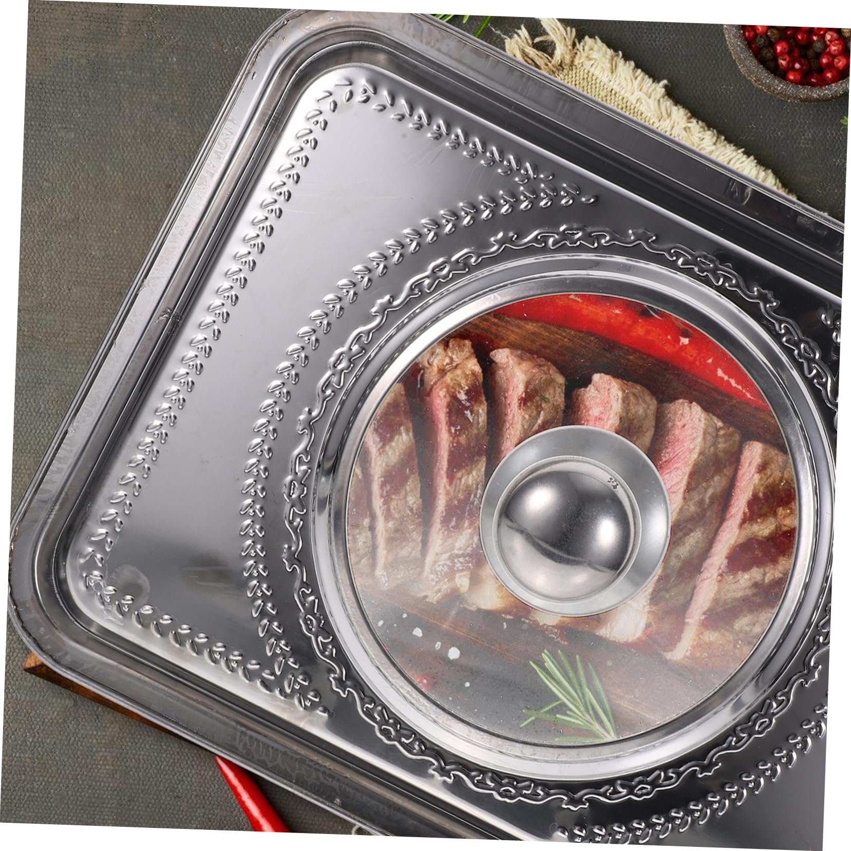 Récipient Alimentaire En Acier Inoxydable 304 Avec Couvercle, Plateau Carré, Plaque Rectangulaire, Gril à Fond Plat, Poisson, Barbecue, 1mm