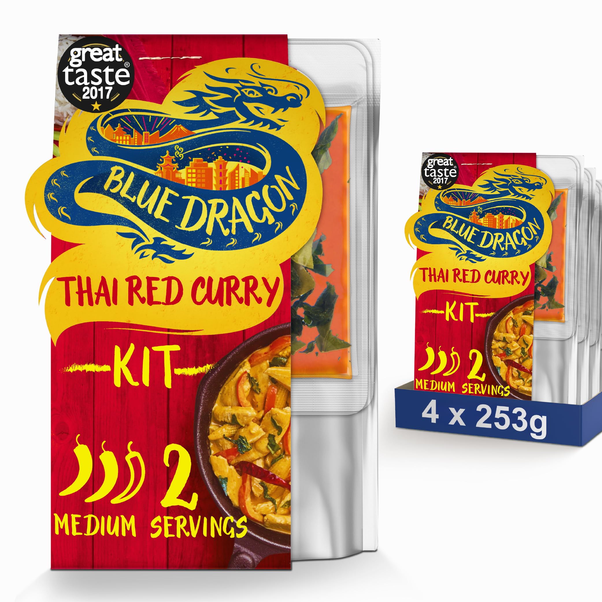 Blue Dragon 3 Step Thai Red Curry Kit 253g x 4