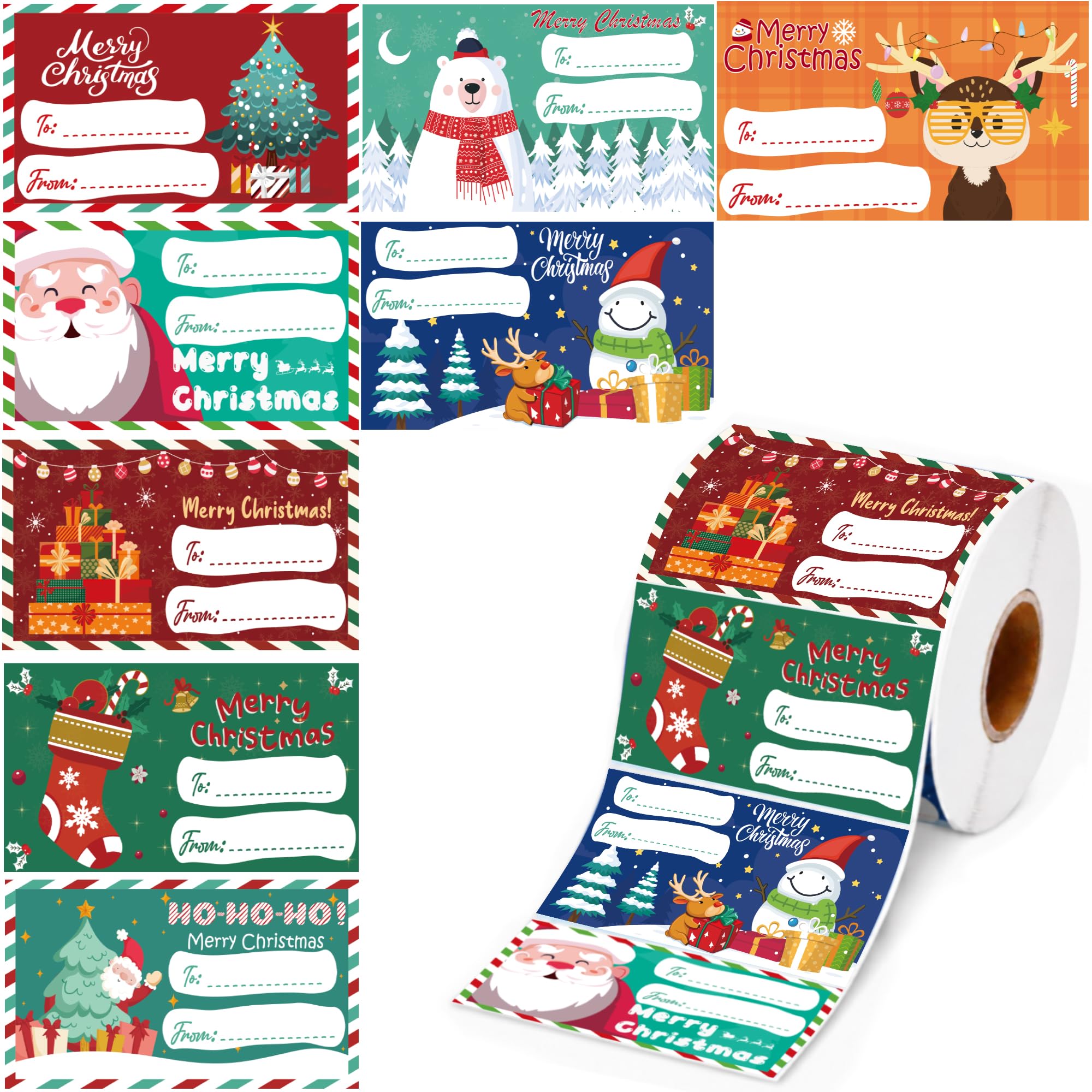 OHOME 500 PCS Christmas Gift Tags - Gift Tags for Christmas Presents | Christmas Gift for Women Mom Men - Christmas Wrapping Paper - Christmas Decorations,2.95 x 1.6 Inch Global Recycled Standard Global Recycled Standard Global Recycled Standard