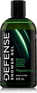 Defense Soap Peppermint Tea Tree Body Wash | All Natural Organic Shower Soap for Athletes | Odor Control & Skin Fungal Protection for Sports, Post Workout & Recovery - 12 oz