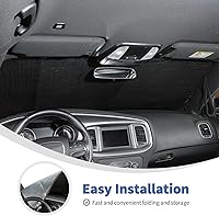 Vista 4 de Linskip Parasol de parabrisas personalizado para Dodge Charger 2015-2023, accesorios interiores para parasol, visera exterior reflectante