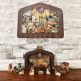 Wooden Jesus Puzzle Statue, Nativity Puzzle with Wood Burned Design, Jesus Puzzles Sculpture Decor, Home Educational Wooden Puzzles Christmas Birthday Gifts (Large)