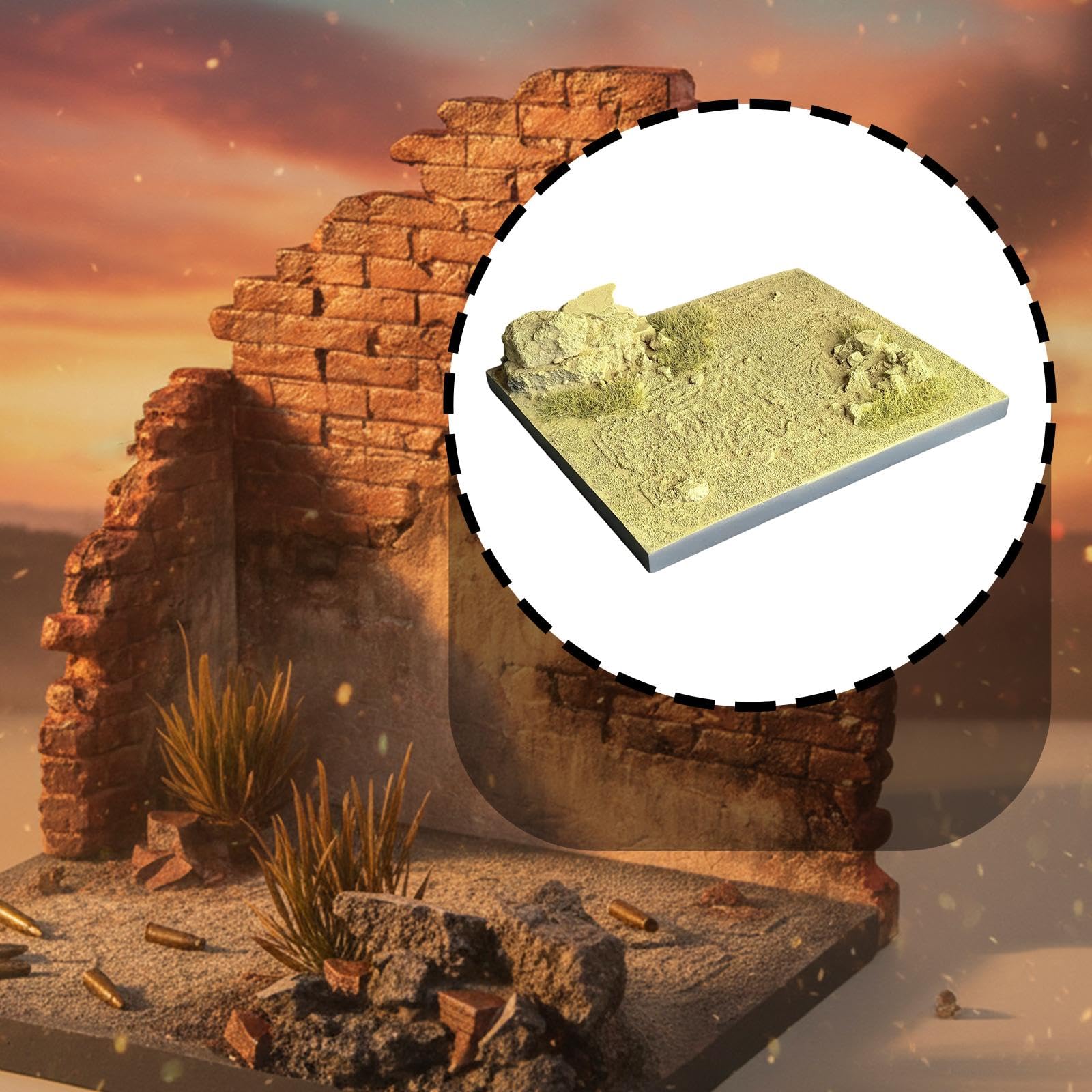 Rovine in Miniatura, Diorama, Modello di Edificio, Accessorio per Decorazione da Scrivania, Base in Resina, Simulazione, Adatto per Scene di Strada, E, Lz001d