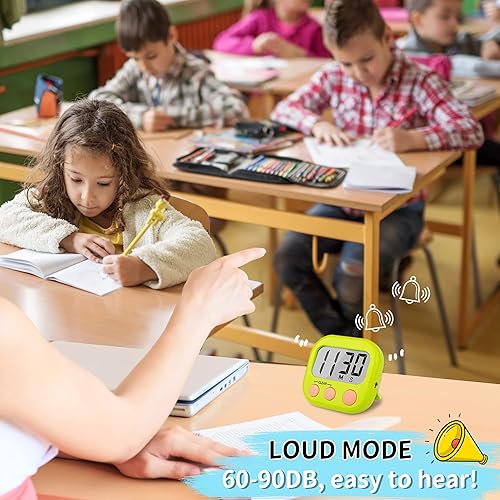 Miniatura 6 de Temporizadores de aula para profesores y niños, temporizador digital magnético grande, paquete de 12 unidades, azul y verde