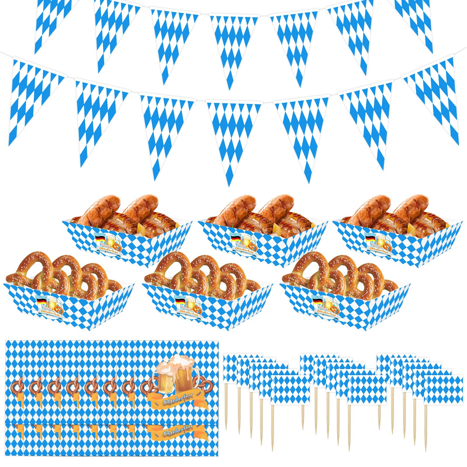 Bannière allemande bavaroise et vaisselle pour votre soirée Oktoberfest - 8