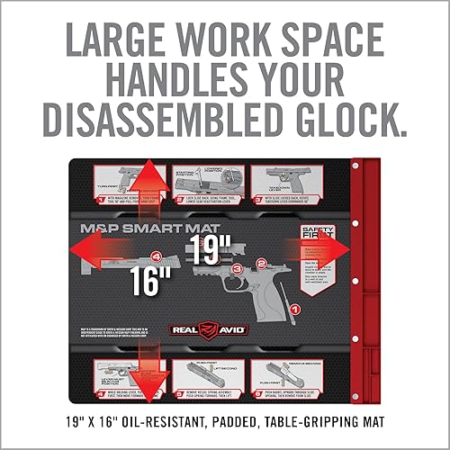 Miniatura 5 de Real Avid Alfombrillas de limpieza inteligentes para pistolas, resistentes al aceite, 19 x 16 pulgadas, con bandeja de piezas magnéticas y guías