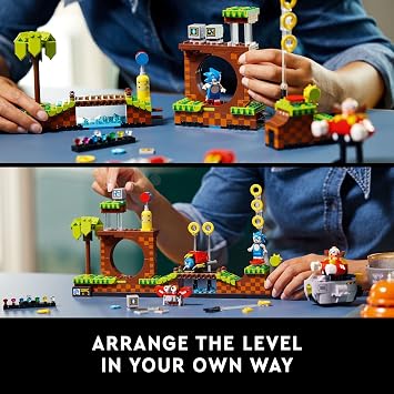 LEGO Ideas Sonic The Hedgehog Green Hill Zone 21331 Collectible Set, Nostalgic 90's Gift Idea for Adults with Dr. Eggman Figure and Eggmobile