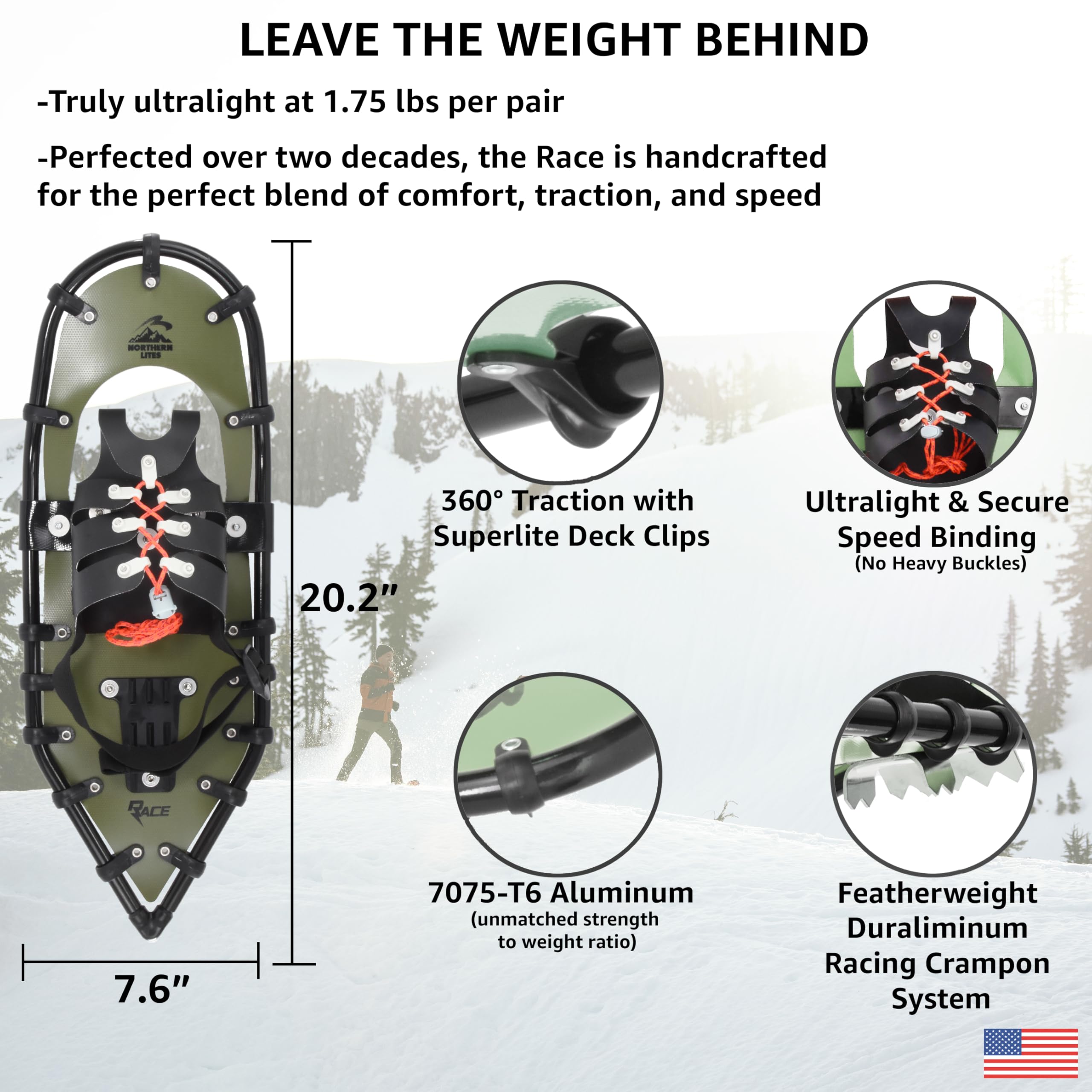 Amazon.com : Northern Lites Ultralight Running Snowshoes for Speed
