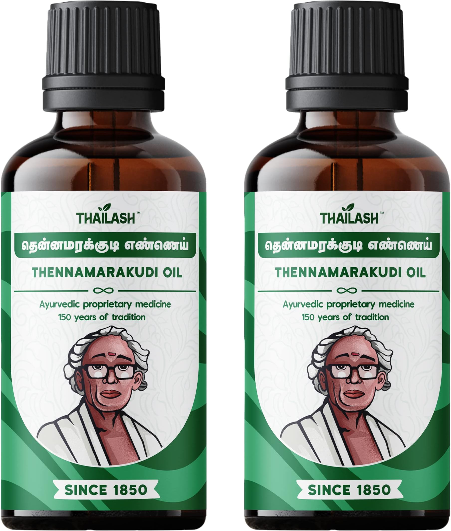 Original Thennamarakudi Oil - Pain Relief Oil, 2 Pack of 100ML (Unscented, Natural, No Side Effects) for Elderly People, Women, Adults, Unisex
