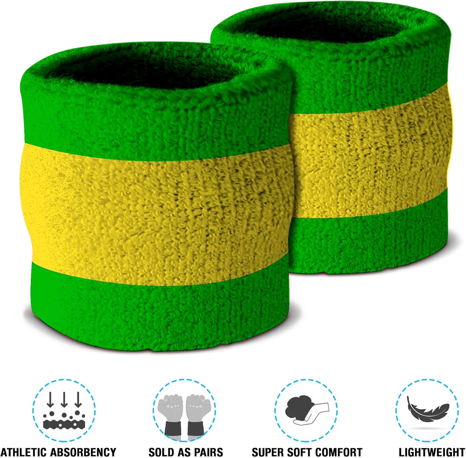 Suddora Striped Sweatband Set, Moisture Wicking 2 Wristbands and 1 Headband, Breathable Athletic Sweat Bands for Sports, Costumes & Cosplay, Matching Bands to Wear with Jersey - Image 6