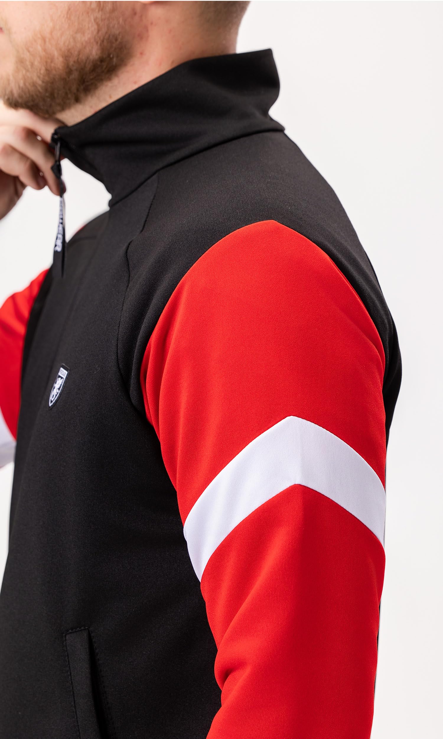 PGWEAR Męska kurtka treningowa Track Top Messina – z zamkiem błyskawicznym i wysokim kołnierzem – Streetwear Retro – krój raglanowy