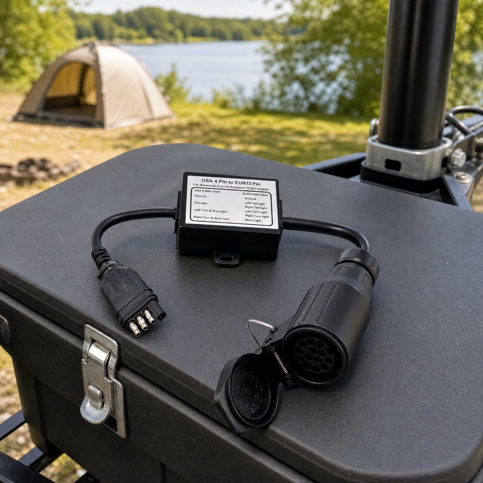Adaptador Remolque con Tapa Antipolvo | resguardado Polvo, Plug and Play, Convertidor Señal Freno para Remolque, Caravanas