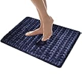 SoftLux Braided Bath Mats for Bathroom, Super Absorbent Bath Mat, Charcoal Infused Memory Foam Bathroom Rugs with GripTex Skid-Resistant Base, Pilling Resistant, 17x24, Small, Navy