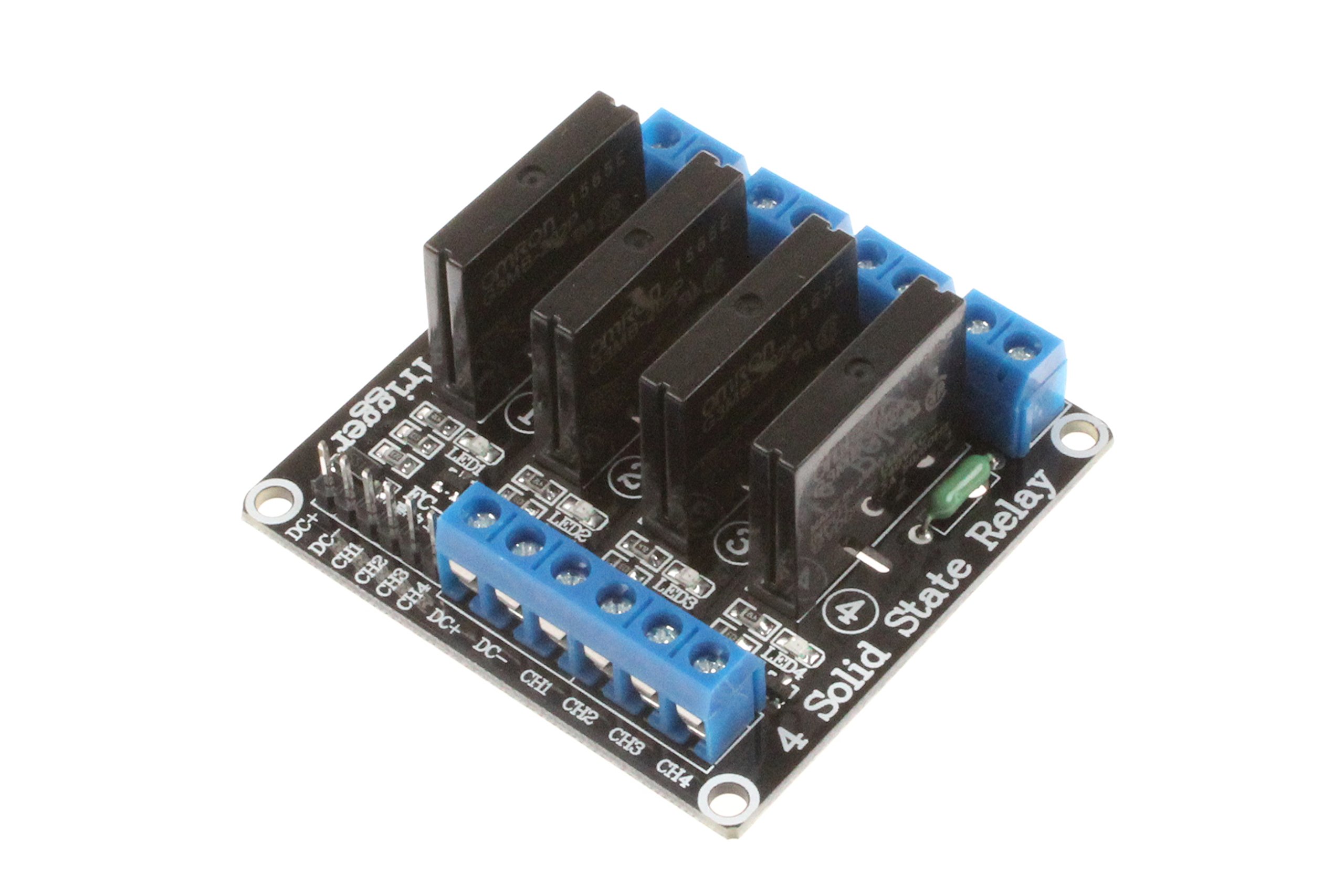 Noyito Black 4-Channel Solid State Relay Module High-Level Trigger Dc Control Ac Load Ac 240V 2A For Plc Automation Equipment Control Industrial Control Circuit Modification(4-Channel 12V)