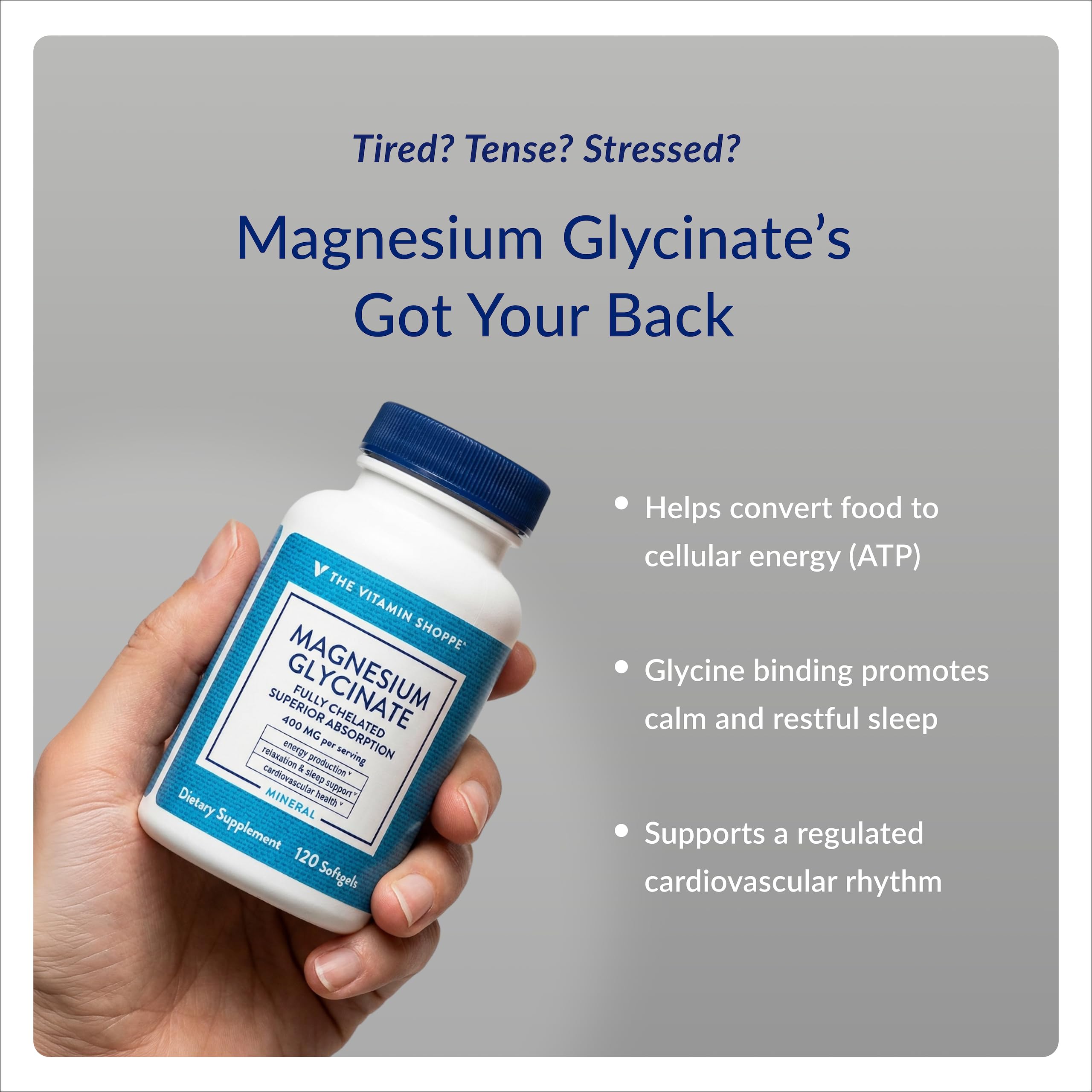 The Vitamin Shoppe Brand Magnesium Glycinate 400 mg, 120 Softgels — Amazon image 4