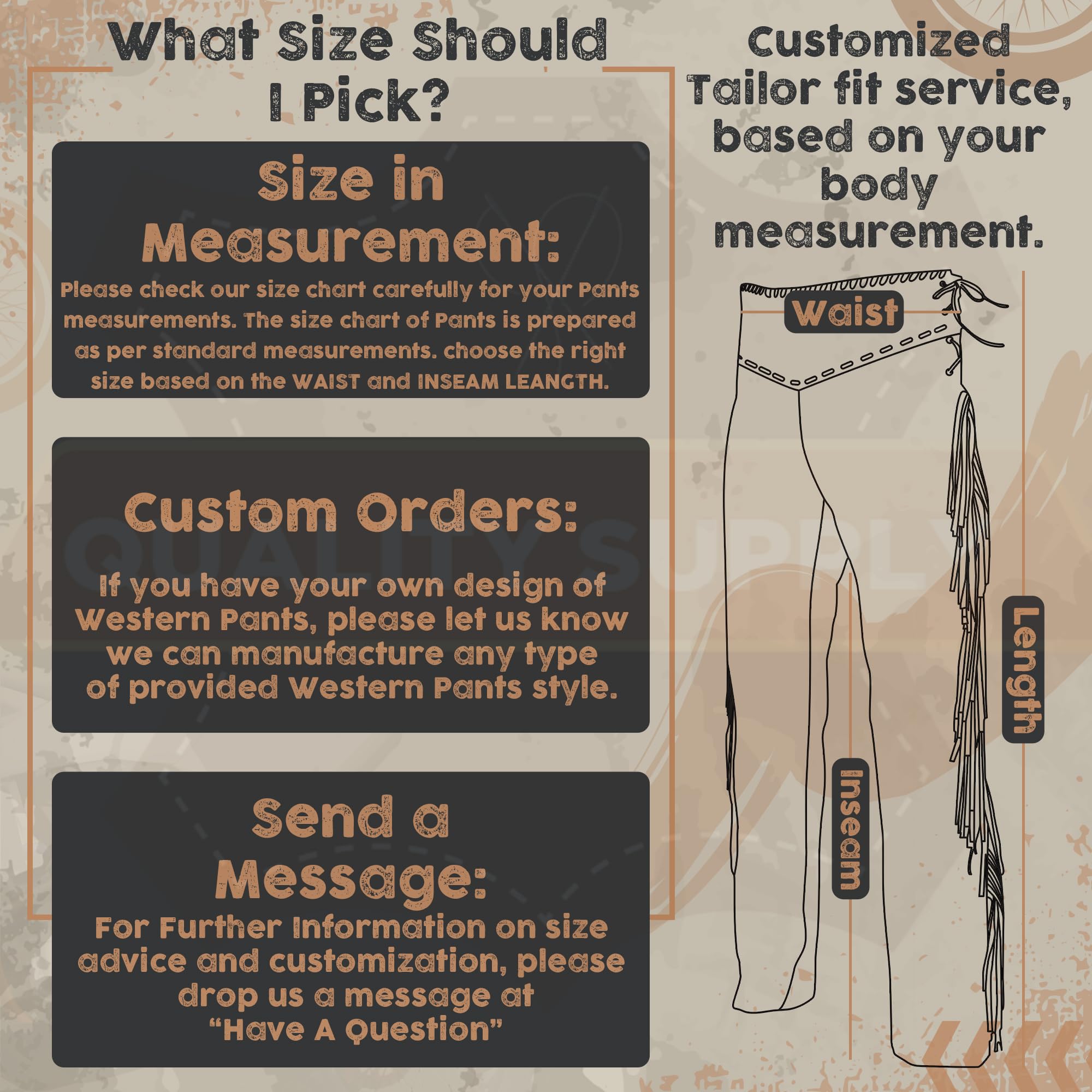 Photo 1 of Western Suede Buckskin Genuine Leather Pants Men Native American Fringe Cowboy Pants Reenactment Mountain Trouser (US, Waist, 32, Regular, Golden)