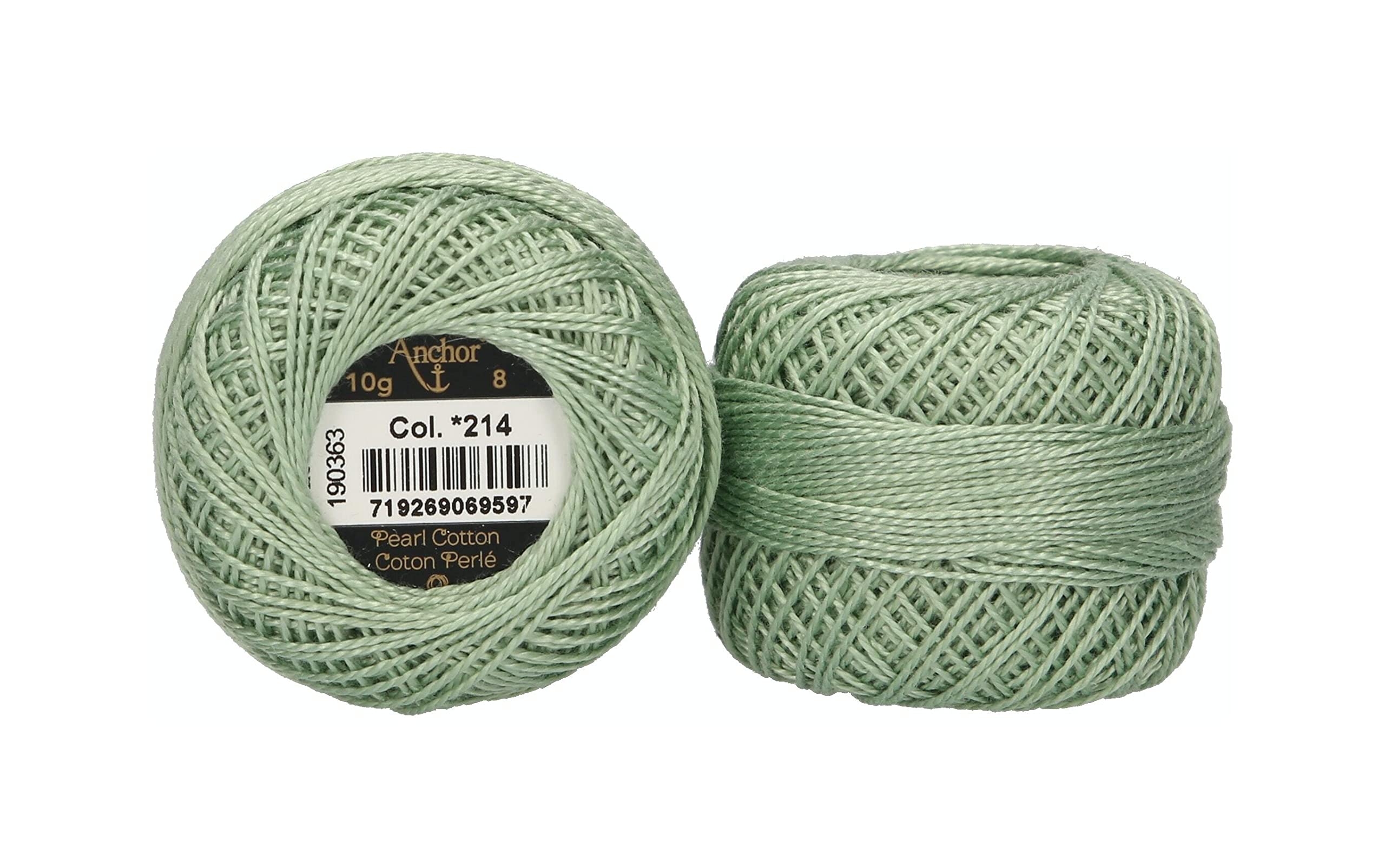 ANCHOR Pearl Yarn, Thickness: 8, Packaging: 10G, Running Length: 82M salbei Embroidery Threads