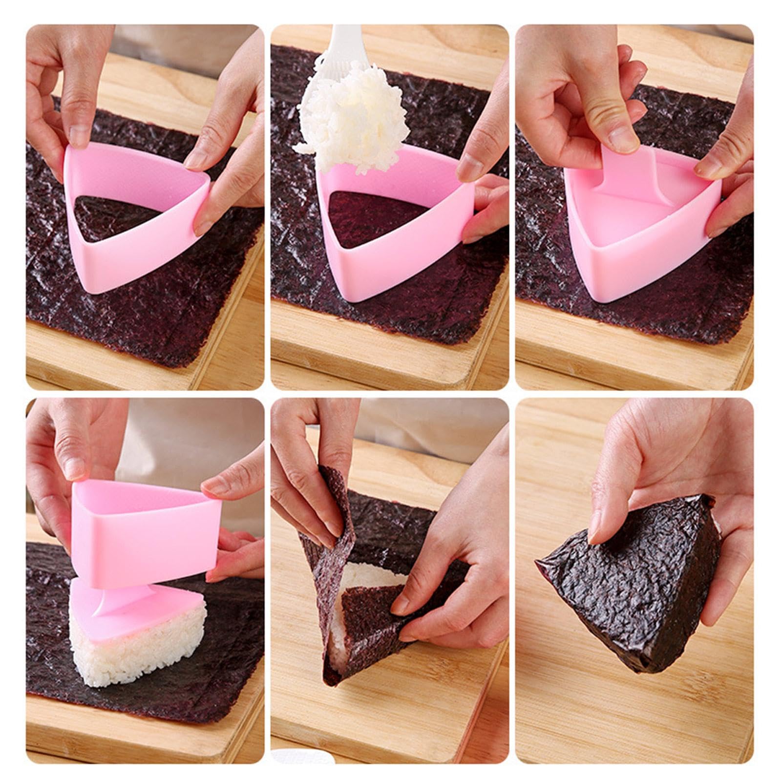 Onigiri vorm driehoekige sushi onigiri vormpres samgak kimbap rijstvorm onigiri maker, Japanse onigiri-vorm, rijstvorm, gladde, niet-kleverige rijstballenvorm