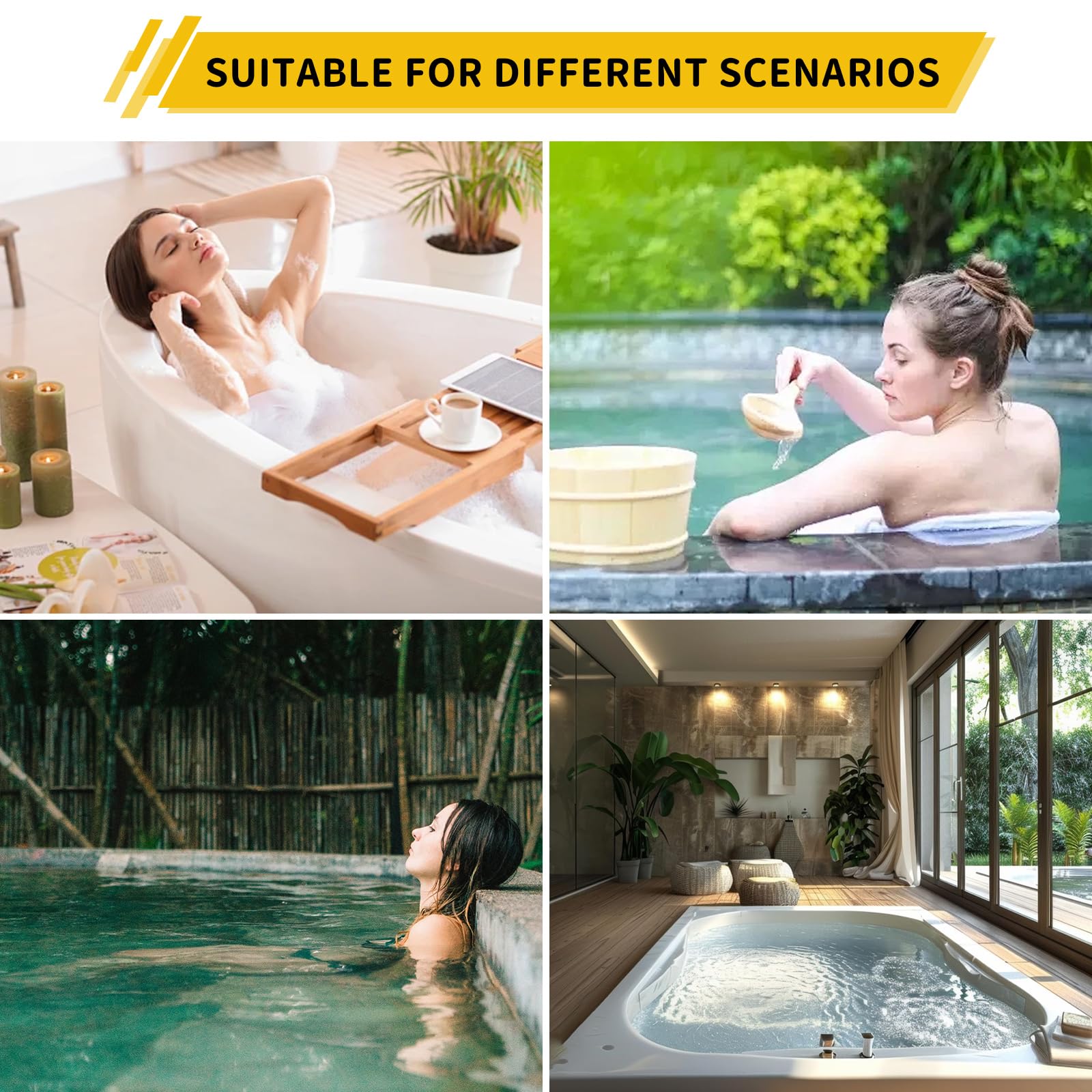 Ganzkörper Badewannenkissen für die Badewanne, Sprudelmatte Badewanne mit Kopfstütze und Lendenwirbelstütze, Badesofa Badewannenkissen mit SaugnäPfen und Hängehaken(Weiß)