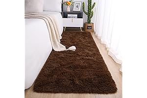 Chicrug Soft Brown Runner Rug for Bedroom, 2x6 Feet
