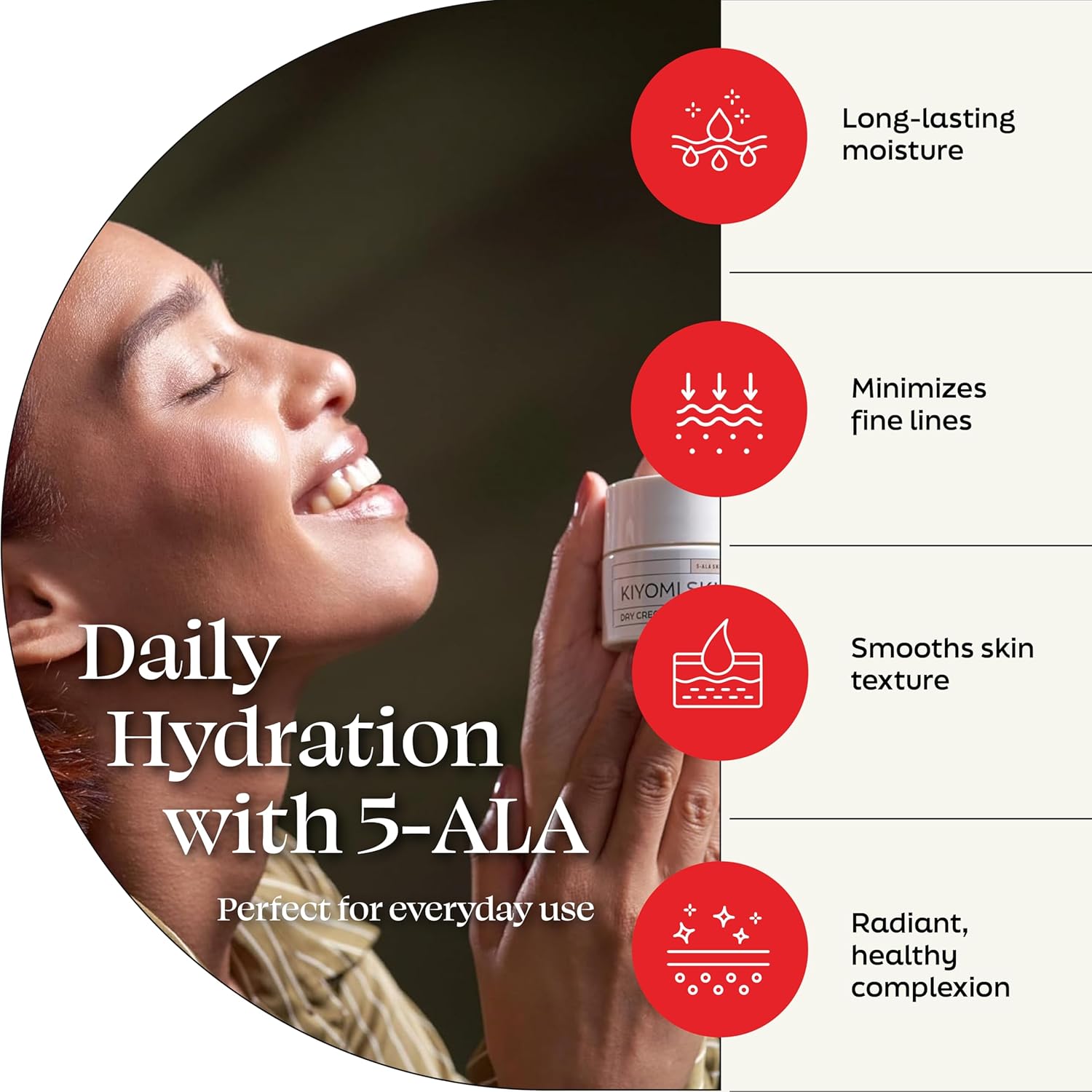 Day Cream - Daily Facial Cream with 5-ALA, Hyaluronic Acid, Cucumber, Squalane, Beta-Glucan - All Day Face Moisturizer for Fine Lines and Radiant Skin - Made in Germany - 1.7 Fl Oz - Image 2